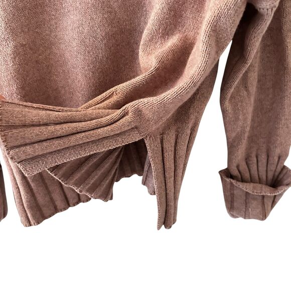 Madewell Dusty Pink Mockneck Cotton Wool Ribbed Boxy Oversized Sweater Size S - Picture 3 of 7